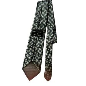 Valerio Garati mens tie w square pattern business professional polyester